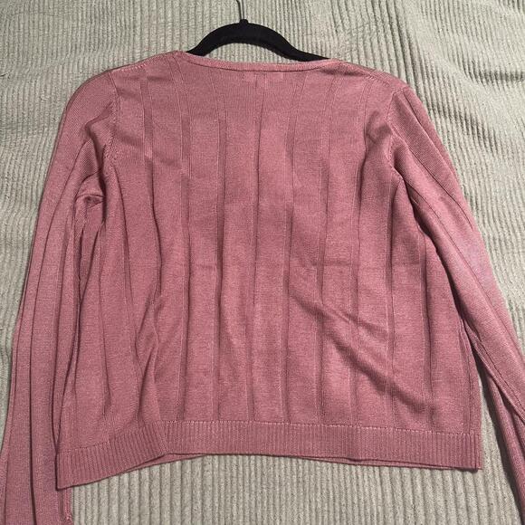 Pink Cardigan With Tie Front - Picture 6 of 6